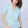 Montagut Chemisiers Et Polos-Polo en Fil Lumière manches courtes - Mélissa 23-Vert clair