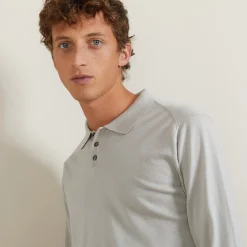 Montagut Polos Et T-Shirts-Polo en laine et soie - Bartev 11-Gris clair