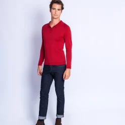 Montagut Polos Et T-Shirts-Polo en laine et soie - Ferat 52-Rouge
