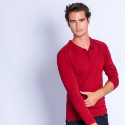 Montagut Polos Et T-Shirts-Polo en laine et soie - Ferat 52-Rouge