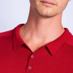 Montagut Polos Et T-Shirts-Polo en laine et soie - Ferat 52-Rouge