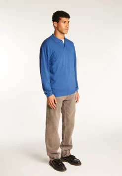 Montagut Pulls-Polo en laine mélangée - Thibaud 95-Bleu denim