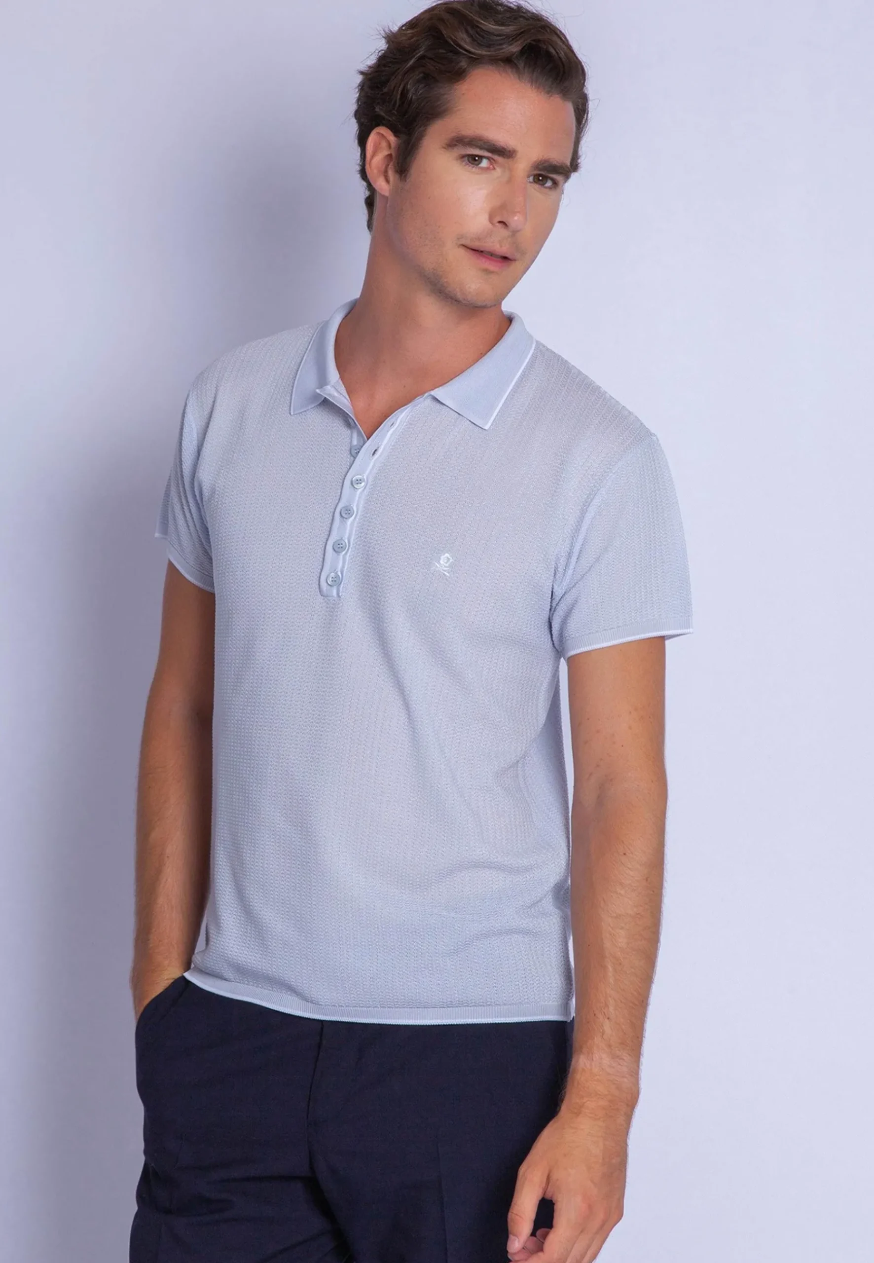 Montagut Le Fil Lumière®-Polo fantaisie Fil Lumière - Baldwin 11-Gris clair