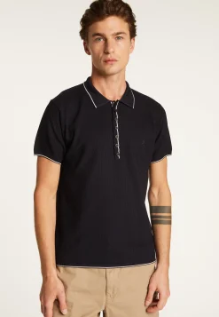 Montagut Le Fil Lumière®-Polo fantaisie Fil Lumière - Baldwin 05-Bleu marine