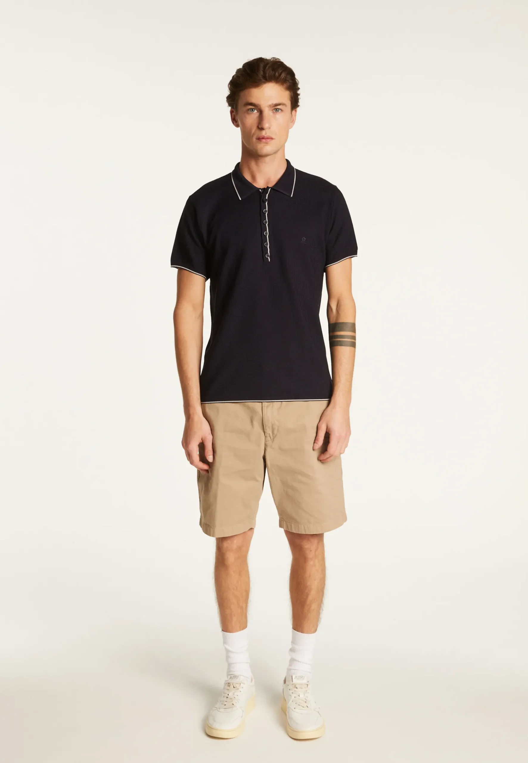 Montagut Le Fil Lumière®-Polo fantaisie Fil Lumière - Baldwin 05-Bleu marine