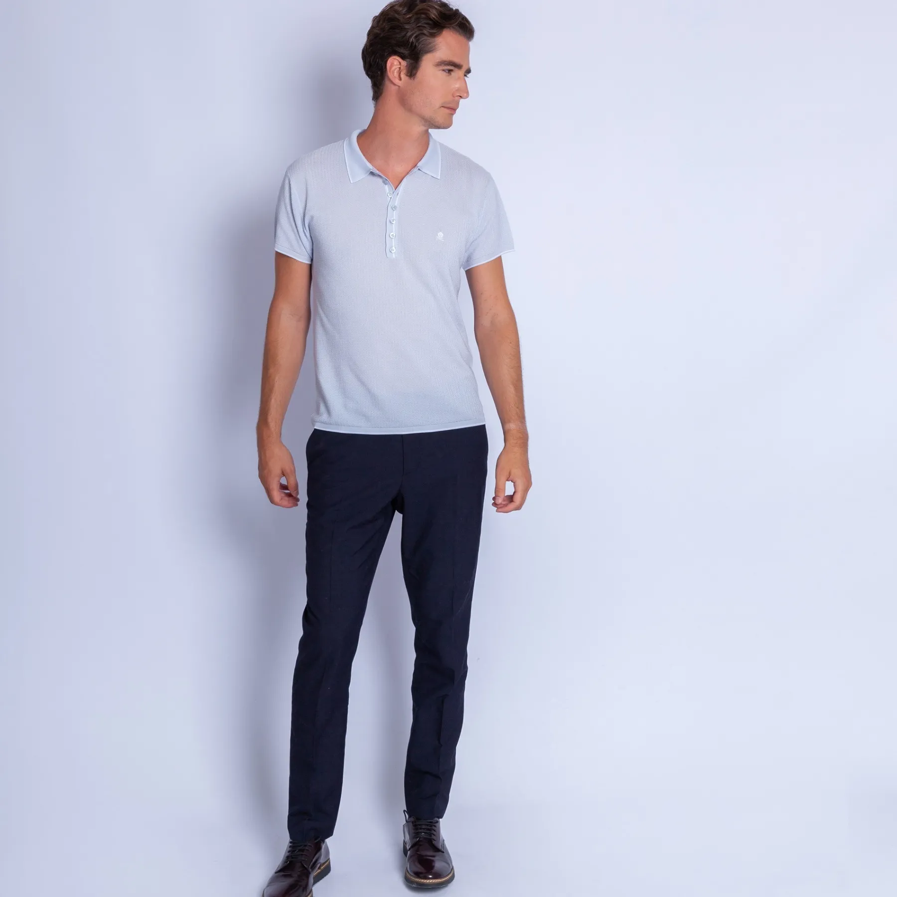 Montagut Le Fil Lumière®-Polo fantaisie Fil Lumière - Baldwin 11-Gris clair