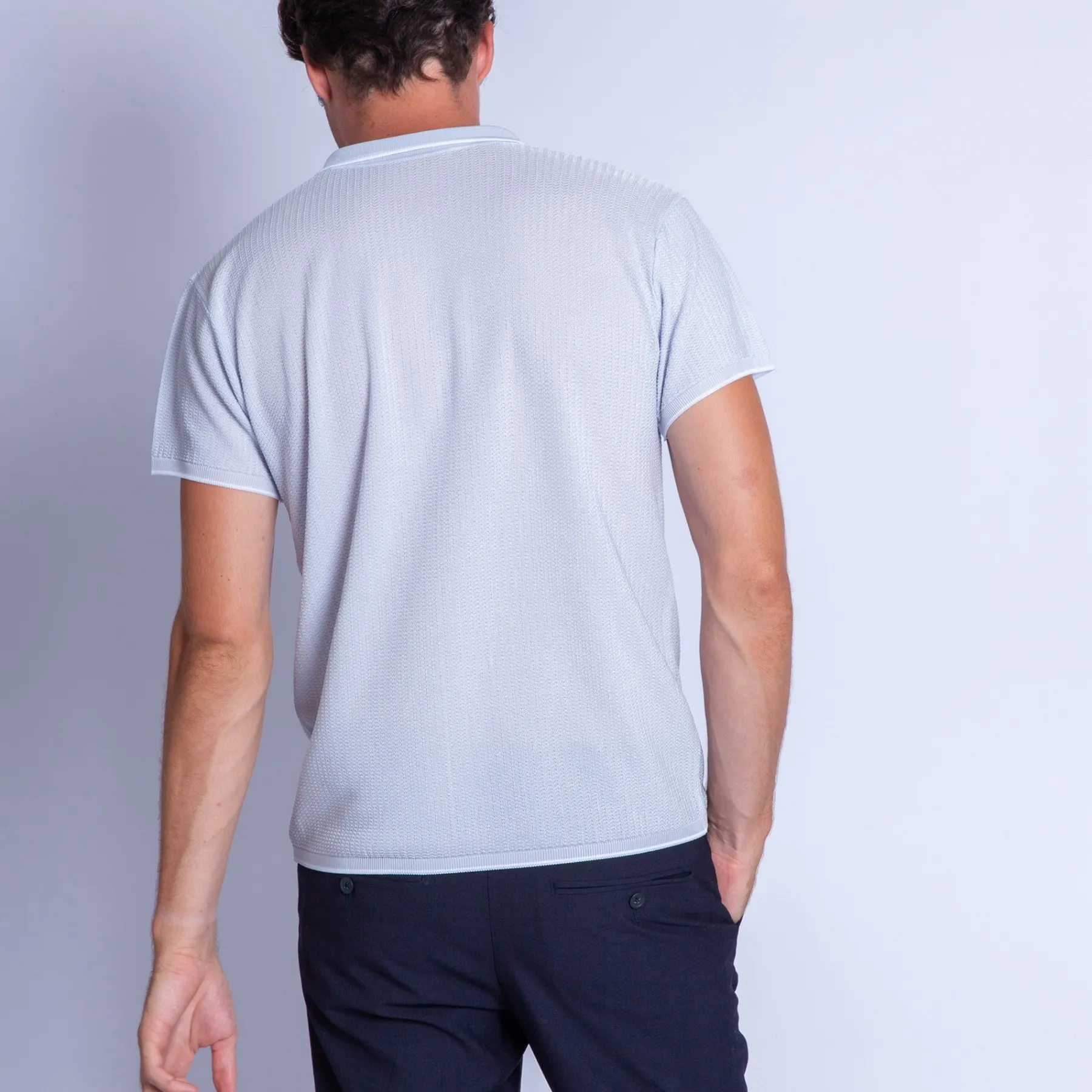 Montagut Le Fil Lumière®-Polo fantaisie Fil Lumière - Baldwin 11-Gris clair