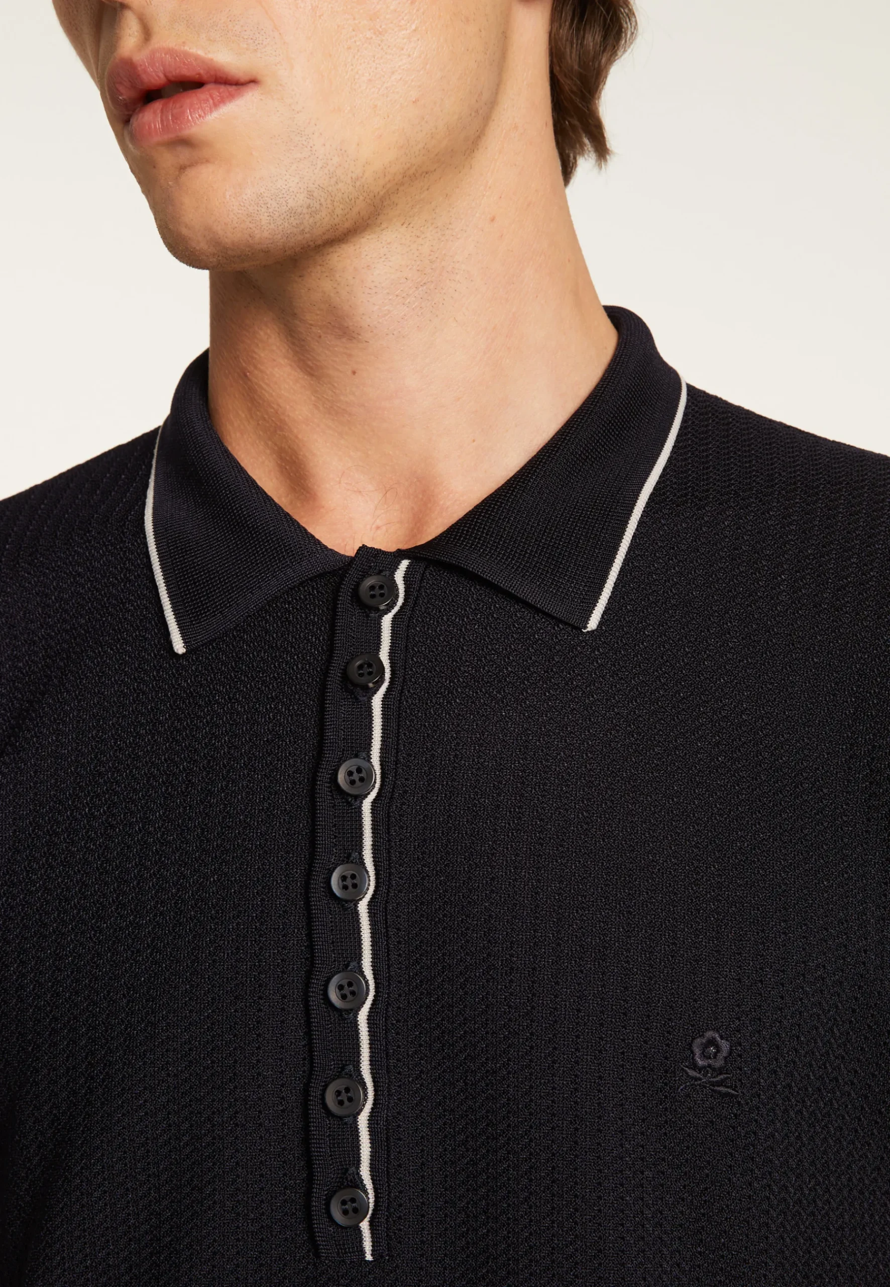 Montagut Le Fil Lumière®-Polo fantaisie Fil Lumière - Baldwin 05-Bleu marine
