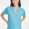 Montagut Chemisiers Et Polos-Polo Fil Lumière à motifs - Kelsey 04-Bleu clair