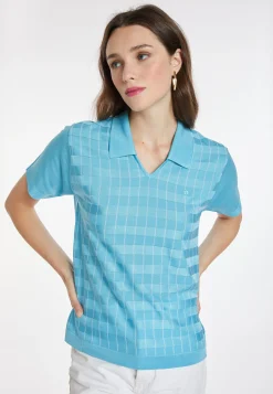 Montagut Chemisiers Et Polos-Polo Fil Lumière à motifs - Kelsey 04-Bleu clair