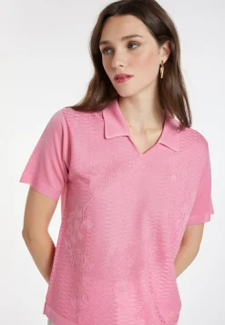 Montagut Chemisiers Et Polos-Polo Fil Lumière à motifs - Kristina 24-Rose clair