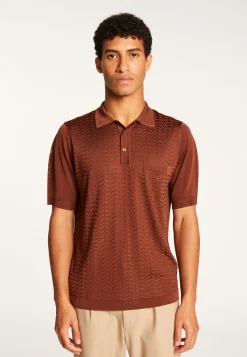 Montagut Le Fil Lumière®-Polo Fil Lumière à motifs - Alec 46-Marron clair