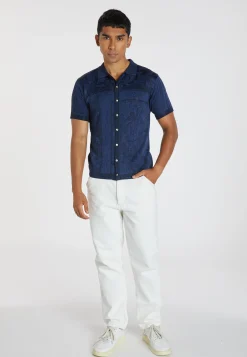 Montagut Polos Et T-Shirts-Polo Fil Lumière à motifs - Aaron 75-Bleu nuit