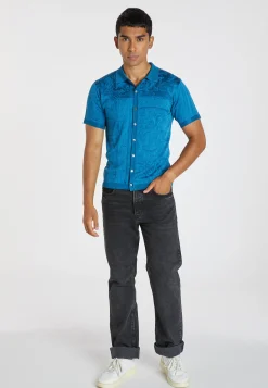 Montagut Polos Et T-Shirts-Polo Fil Lumière à motifs - Aaron 06-Bleu moyen
