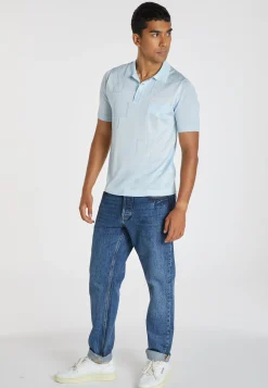 Montagut Polos Et T-Shirts-Polo Fil Lumière à motifs - Aldric 04-Bleu clair