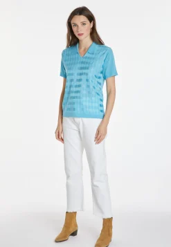 Montagut Chemisiers Et Polos-Polo Fil Lumière à motifs - Kelsey 04-Bleu clair