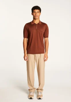 Montagut Le Fil Lumière®-Polo Fil Lumière à motifs - Alec 46-Marron clair