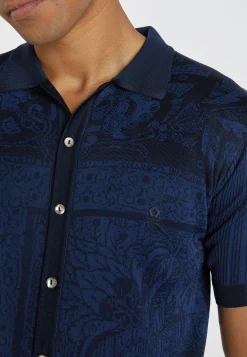 Montagut Polos Et T-Shirts-Polo Fil Lumière à motifs - Aaron 75-Bleu nuit