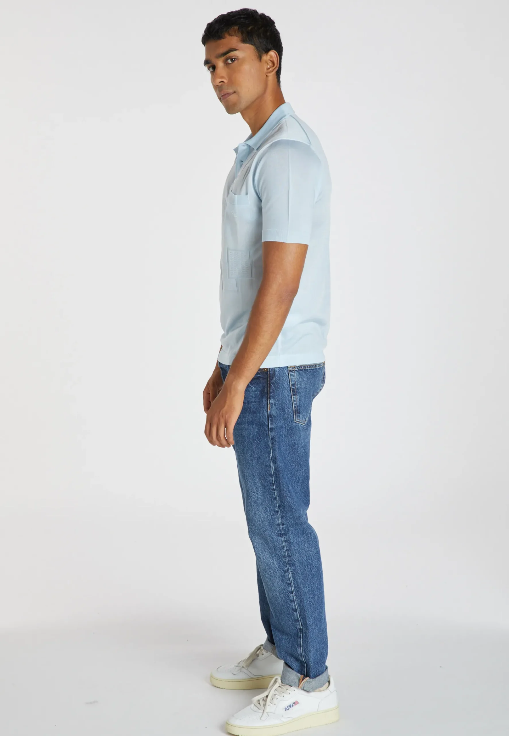 Montagut Polos Et T-Shirts-Polo Fil Lumière à motifs - Aldric 04-Bleu clair