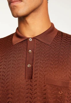 Montagut Le Fil Lumière®-Polo Fil Lumière à motifs - Alec 46-Marron clair
