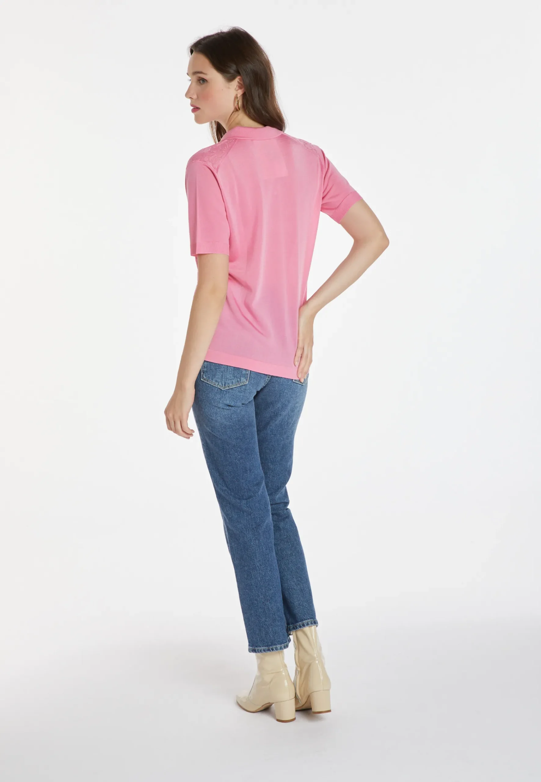 Montagut Chemisiers Et Polos-Polo Fil Lumière à motifs - Kheira 24-Rose clair