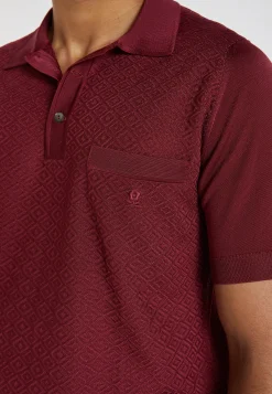 Montagut Le Fil Lumière®-Polo Fil Lumière à motifs - Albini 51-Bordeaux