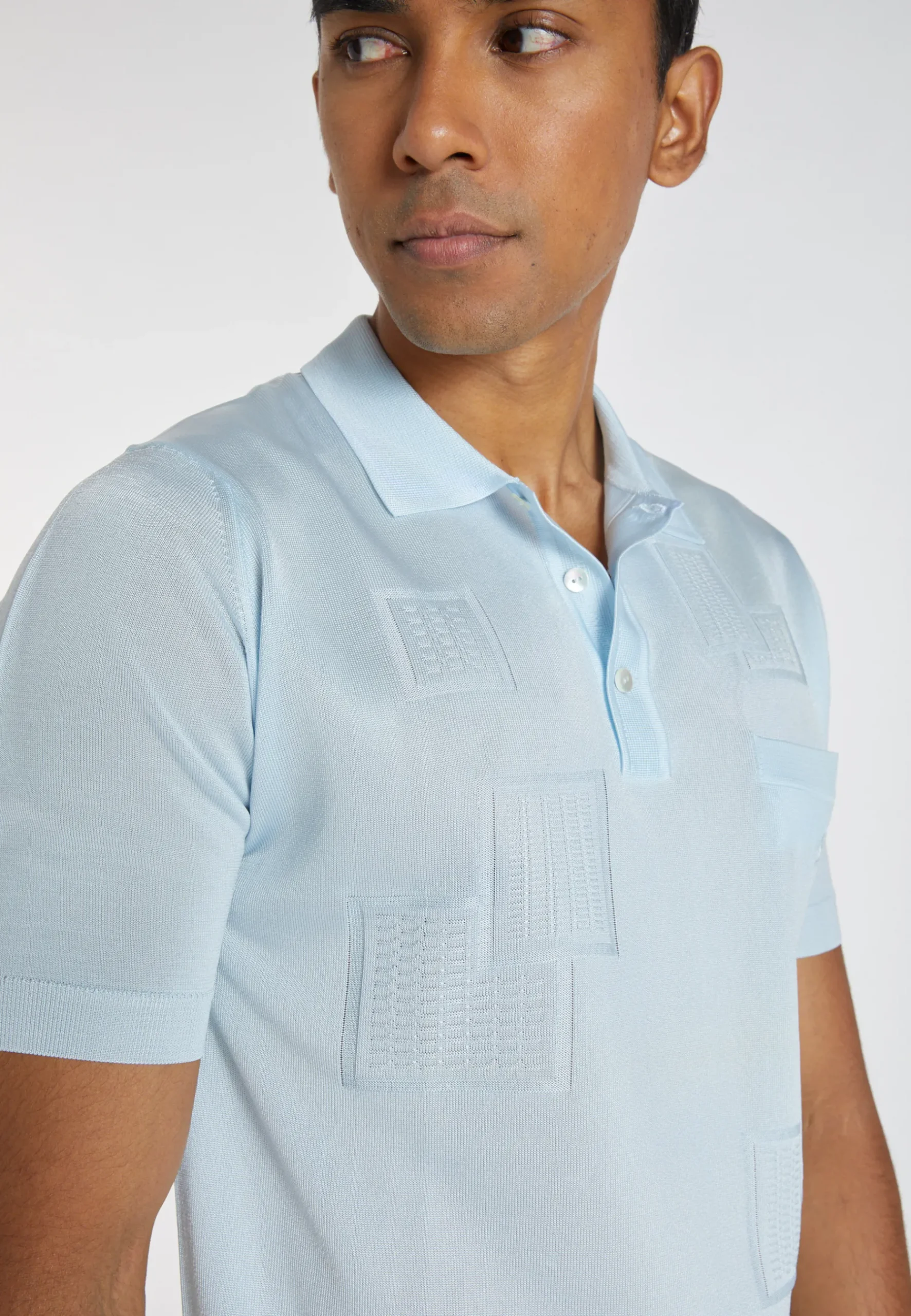 Montagut Polos Et T-Shirts-Polo Fil Lumière à motifs - Aldric 04-Bleu clair