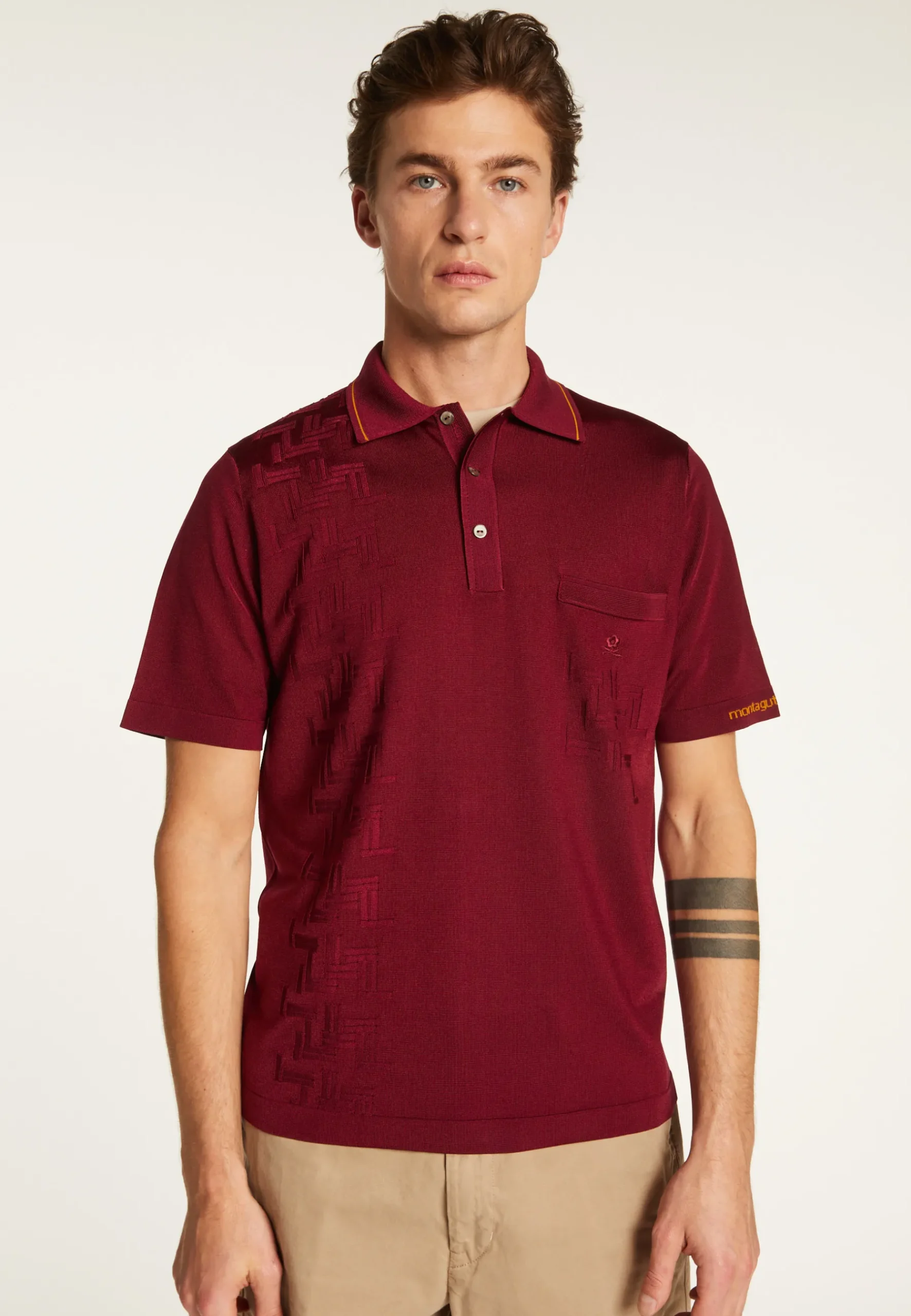 Montagut Le Fil Lumière®-Polo Fil Lumière à motifs - Stenley 49-Turquoise