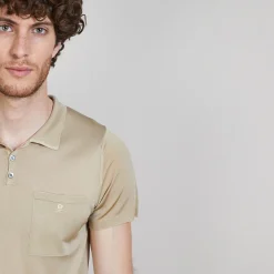 Montagut Polos Et T-Shirts-Polo Fil Lumière poche avant - Blaze 13-Beige moyen