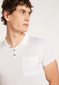 Montagut Polos Et T-Shirts-Polo Fil Lumière poche avant - Blaze 02-Blanc