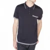 Montagut Polos Et T-Shirts-Polo fines rayures Fil Lumière - Basso 05-Bleu marine