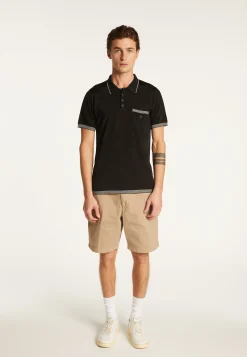 Montagut Polos Et T-Shirts-Polo fines rayures Fil Lumière - Basso 01-Noir