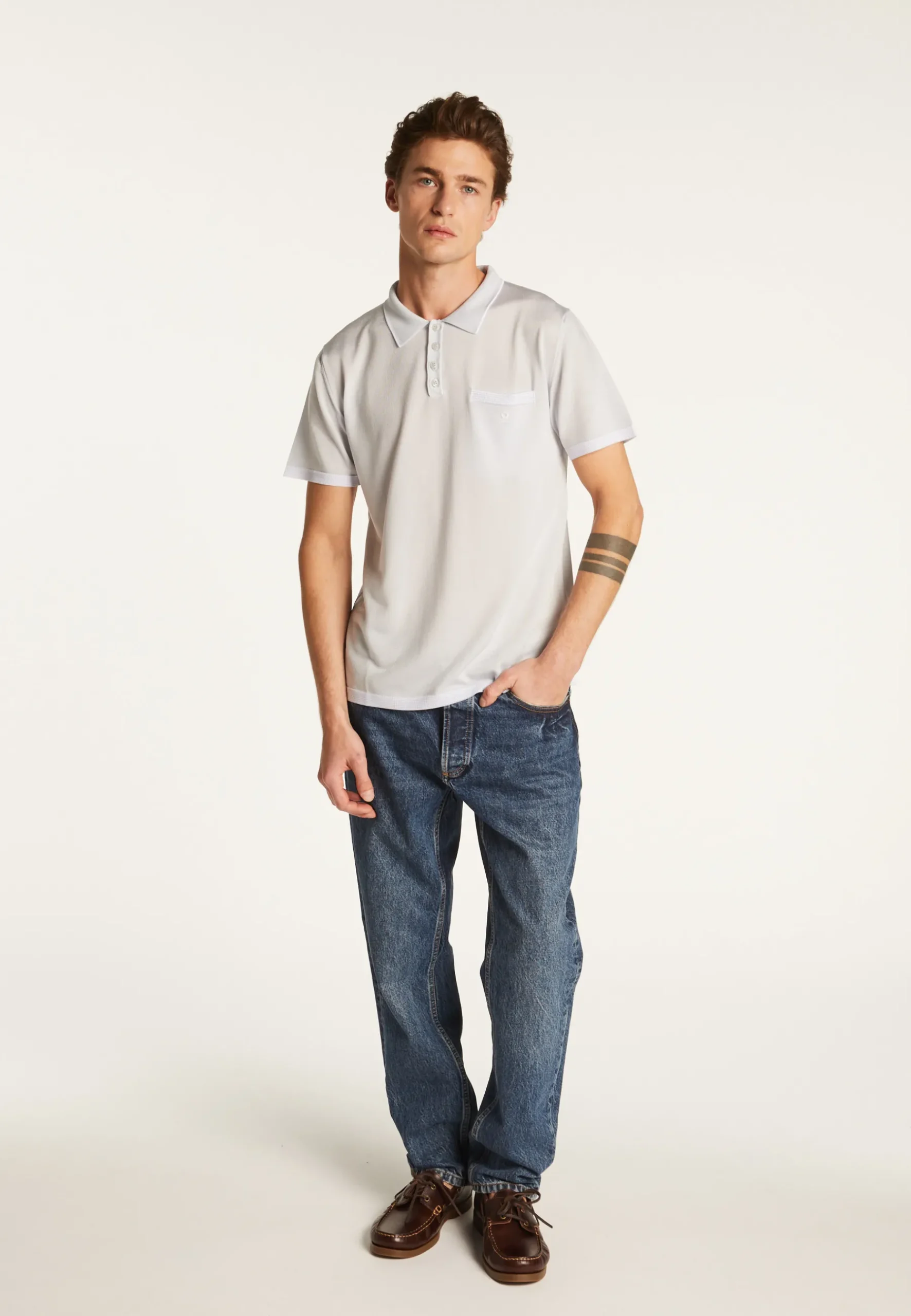 Montagut Polos Et T-Shirts-Polo fines rayures Fil Lumière - Basso 11-Gris clair