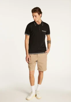 Montagut Polos Et T-Shirts-Polo fines rayures Fil Lumière - Basso 01-Noir