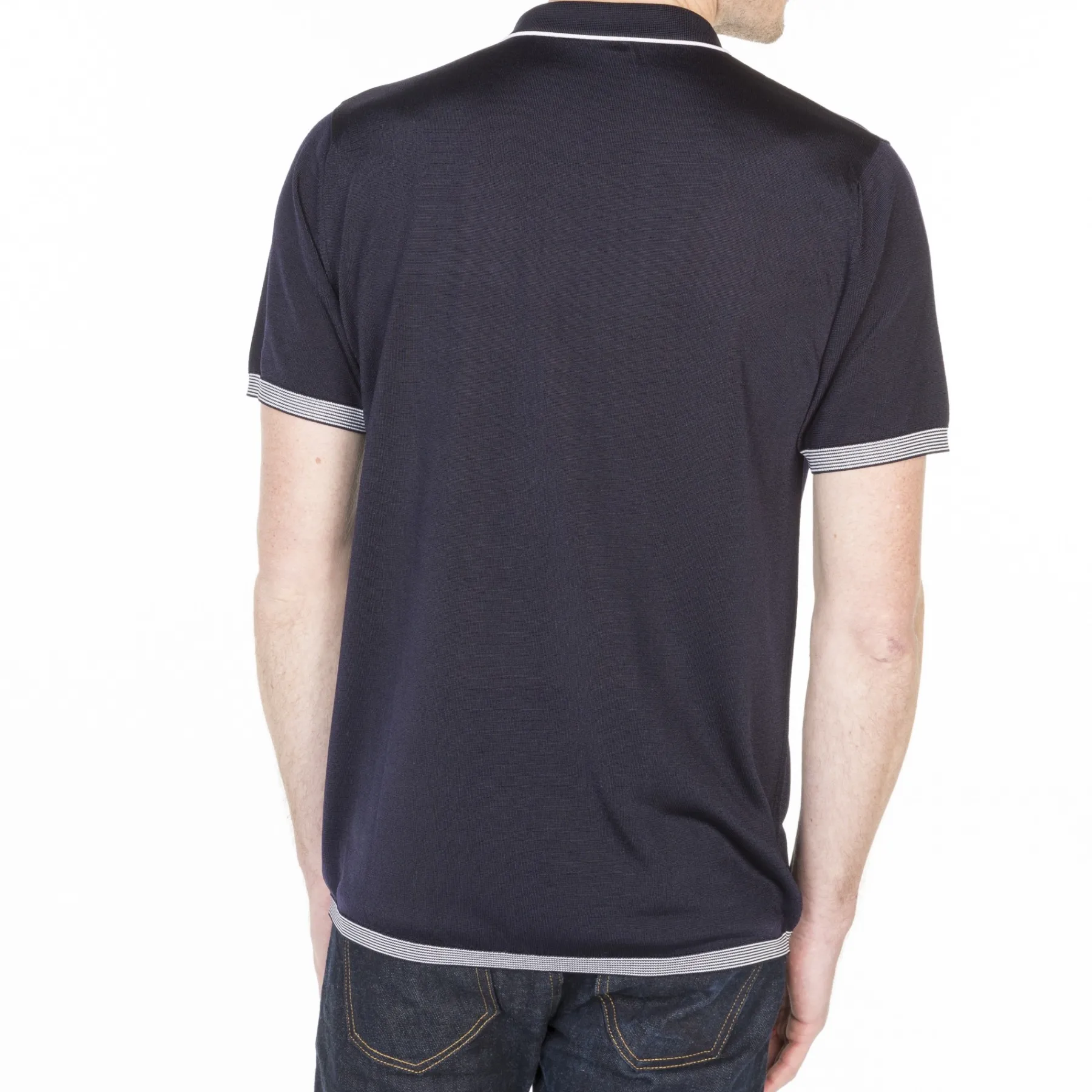 Montagut Polos Et T-Shirts-Polo fines rayures Fil Lumière - Basso 05-Bleu marine