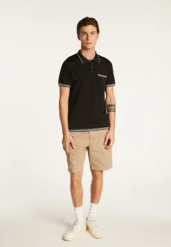 Montagut Polos Et T-Shirts-Polo fines rayures Fil Lumière - Basso 01-Noir