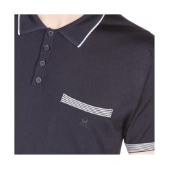Montagut Polos Et T-Shirts-Polo fines rayures Fil Lumière - Basso 05-Bleu marine