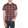 Montagut Polos Et T-Shirts-Polo homme carreaux Fil Lumière - Marin 51-Bordeaux