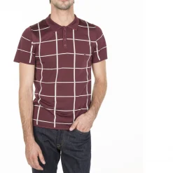 Montagut Polos Et T-Shirts-Polo homme carreaux Fil Lumière - Marin 51-Bordeaux