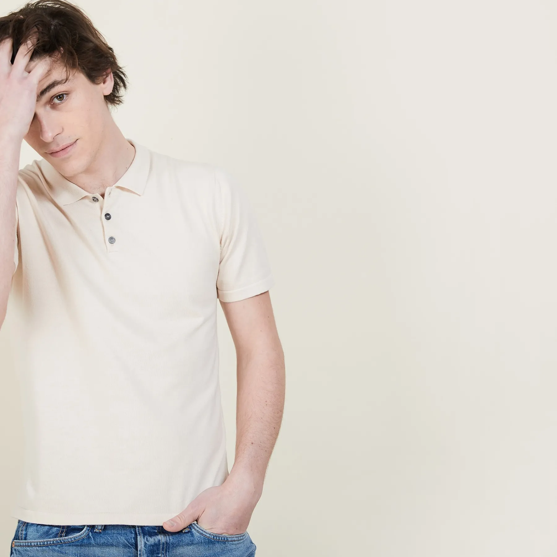 Montagut Polos Et T-Shirts-Polo homme en coton - Bora 12-Beige clair
