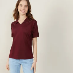 Montagut Polos Et T-Shirts-Polo manches courtes à motifs - Angie 51-Bordeaux