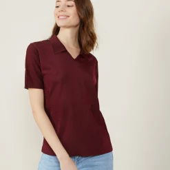 Montagut Polos Et T-Shirts-Polo manches courtes à motifs - Angie 51-Bordeaux