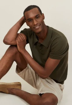 Montagut Polos Et T-Shirts-Polo uni en coton sec - Bank 83-Kaki