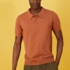 Montagut Polos Et T-Shirts-Polo uni en coton sec - Bank 46-Marron clair