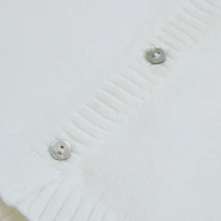 Montagut Cadeaux De Naissance-Poncho bébé en 100% coton bio - Flore 02-Blanc