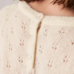 Montagut Pulls-Pull à jeu de point fantaisie en mohair - Camelia 82-Ecru