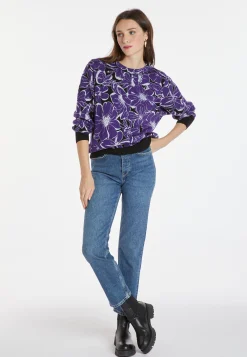 Montagut Pulls-Pull à motifs en laine mérinos - Cassiopé 17-Violet