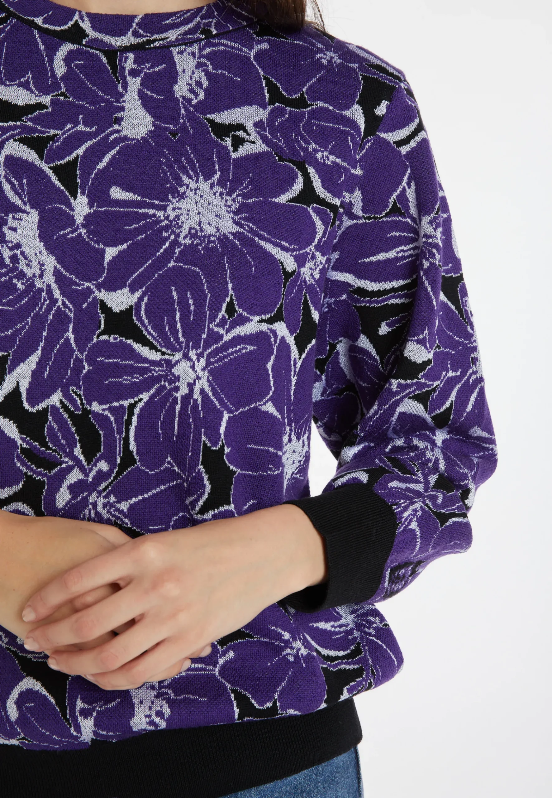 Montagut Pulls-Pull à motifs en laine mérinos - Cassiopé 17-Violet
