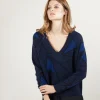Montagut Pulls-Pull à motifs géométriques en cachemire - Felixa 05-Bleu marine