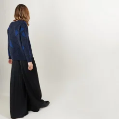 Montagut Pulls-Pull à motifs géométriques en cachemire - Felixa 05-Bleu marine